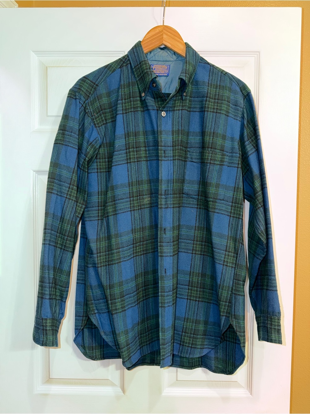 Pendleton Classic Blue & Green Plaid Button-Down Shirt